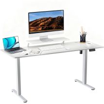 Höhenverstellbarer Schreibtisch 160 X 60 Cm, Elektrischer Schreibtische Höhenverstellbar, Gaming Tisch Mit Monitorständer, Stehpult Verstellbarer 