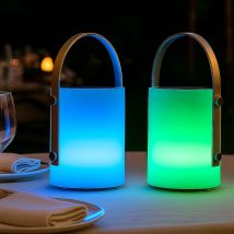 Lampe Solaire À Led Lampe De Table À Intensité Variable Avec Télécommande Lampe D'Extérieur Batterie Lampe De Table, Câble Usb, Changement De Couleur 
