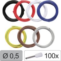 Quadrios - 25cw113 Einzelader Lify 0.5 Mm² Schwarz, Rot, Weiß, Blau, Gelb-grün, Braun, Grau 1 Set