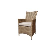 Signature Weave - Darcey Wicker High Back Garden Dining Arm Chair & Natural