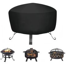 Copertura Protettiva Per Braciere Rotondo, Impermeabile, Nera, Pvc, Copertura Antincendio, Giardino, Patio, Esterno (808065cm 420d)