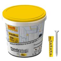 Tassello Con Vite In Barattolo 'rx' Ø 5x25 Mm - Vite 4x30 Mm - Confezione 250 Pezzi - Tecfi