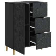 Vidaxl Sideboard Black 66 X 34.5 X 90 Cm Engineered Wood