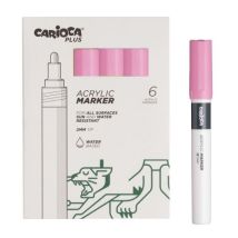 Carioca - Plus Pack De 6 Acrylmarker - Spitze 2mm --- Rosa Farbe
