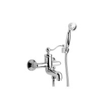Paini France - Mezclador Exterior De Bañera Con Kit De Ducha Fijo En Latón Cromado - Paini Toscana