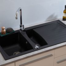 Einbauspüle Respekta Mineralite Spüle Boston 100 X 50 Schwarz