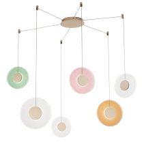 Suspension Candy Spider 3 Lumières Led En Verre Et Métal Multicolore