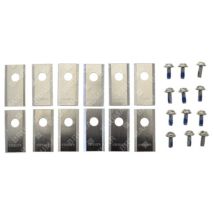 Kit 12 lame per robot Mowox – Spessore 1mm, Larghezza 17.8mm, Lunghezza 36.2mm, Diametro attacco 7.1mm