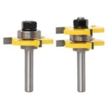 Juego De Brocas Para Ranurar Y Machihembrar, 3 Flautas, Vástago De 8 Mm, Broca Para Ranurar Madera En Forma De T, Herramientas Para Trabajar La Madera