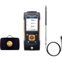 Testo 440 Set Anemometer – Klimamessgerät für Strömungsgeschwindigkeit, Volumenstrom und Lufttemperatur – Ø 9 mm Heißdraht-Sonde
