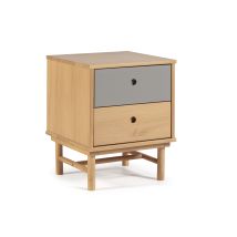 Comodino Magnus 2 Cassetti, Legno Massello, 40 Cm (larghezza) 40 Cm (profondità) 52 Cm (altezza)