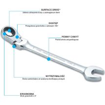 Llave Combinada De 16mm Con Carraca De Trinquete, Sata, Llave Plana Y De Ojo, Diseño Desmontable, Alta Durabilidad, Ideal Para Trabajos Mecánicos Y De