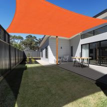 Zolginah 3x4m Vela De Sombra Rectangular Naranja, Toldo De Protección Uv Impermeable Para Jardín Patio Piscina De Patio Al Aire Libre Con Cuerda Libre