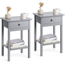 Christow – Bedside Table with Shelf – Compact Drawer – Easy Assembly – H60cm x W40cm x D30cm – White or Grey