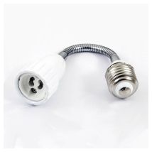 Trade Shop - Adattatore Convertitore Per Lampadina Da E27 A Gu10 Con Prolunga Flessibile 20cm -