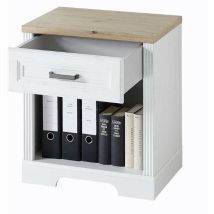 Armoire De Bureau Samine Avec Tiroir De Rangement - Blanc/chêne