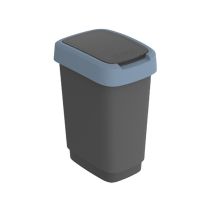 Wertstoffsammler Twist 50l H602xb298xt401mm Schwarz Deckelrand Blau