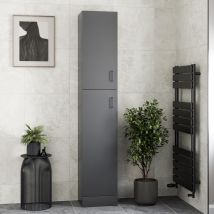 Alpine - Black Tall Bathroom Cabinet 1900 X 350 X 300mm