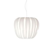 Weiße Pendelleuchte – Durchmesser 19 cm – Höhe 16 cm – 1x MAX 30W E14 – Transparentes Kabel 120 cm
