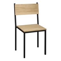 Box Furniture - Sillas Icub Encajable Pack 4ud. 40x40x85cm Negras En Madera Maciza De Pino Acabado Vintage Estilo Industrial