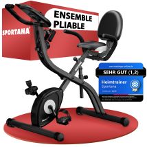 Eagle 3 Vélo D'Appartement D'Exercice Pliable 16 Niveaux Capteur Pouls 2 Sangles Fitness Vélo Semi-allongé - Sportana