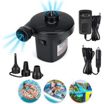 Ahlsen 2-in-1 Elektrischer Luftpumpen-deflator, Inflator Mit 3 Düsen, Wechselstrom 220 V–240 V/12 V Flügelzellenpumpe, Elektrischer Flügelzellen-pool