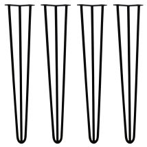 Legs - Set Di 4 Gambe Per Mobili Gamba Per Tavolo In Acciaio Gambe A Forcina Include Viti E Piedini Protezione Gratuiti (31-71cm) - 71cm - 3 Rebbi - 