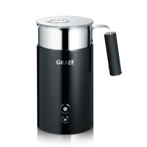 Graef – Black Milk Frother – Foams 200ml Milk – Produces 400ml Froth – Automatic Shut-off – Stainless Steel Jug