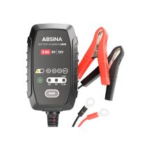 ABSINA Ladegerät A800 – 6V/12V – 0,8A – IP65 – 400g – 116x69x71mm – für Motorräder und Fahrzeuge