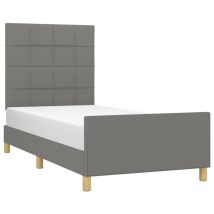 Estructura De Cama Sin Colchón Tela Gris Oscuro 80x200 Cm Vidaxl