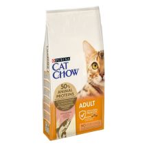 Cat Chow – Crocchette per gatti Adult 10 kg con Salmone – 48% Frumento integrale, 20% Carni, 4% Salmone