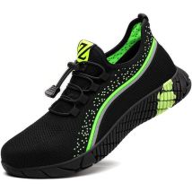 Steel Toe Safety Shoes For Men, Lightweight Work Shoes, Utility Shoes For Women, Wide Fit Safety Shoes, Saftybrand Mens Uk Trainers, Green Black, Size