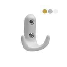 Porte-manteau Zama 2G Bianco – Zamak – 2 crochets – Mobilier d'intérieur