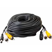Green Feathers - 30 Metre 3 Way Cable For Cctv With Power Audio Video Rca Connectors