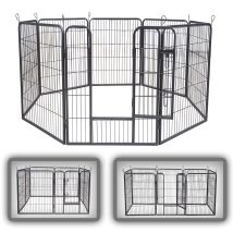 Welpenauslauf 8-Eck - XL - Metall (pulverbeschichtet) - 236,5 x 77 x 100 cm - Sicherer Stand - Abgerundete Kanten