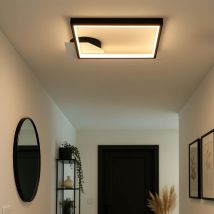 Plafonnier Led Noir Lampe De Salon Plafonnier Design, 19w 2150lm Blanc Chaud, Lxh 29 X 4,7 Cm