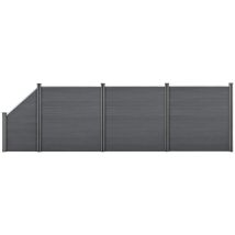 Neu.holz - Wpc Gartenzaun Mit Schrägelement 183x625 Cm Grau [ ]