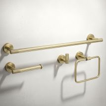 REA Badaccessoire-Set Grid 4-teilig Gebürstetes Gold Metall Geschraubte Montage