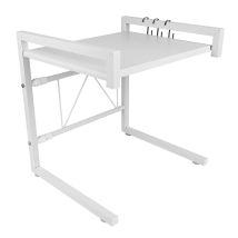 Soporte Extensible Para Microondas Estante Estantería Horno Encimera De Acero Al Carbono Con Ganchos Para Colgar Multifuncional Organizador Estanteria