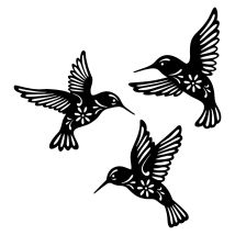 Ymyny Hummingbird Wall Decor Black Metal Bird, 3 Pieces 10.2in Wrought Iron Hummingbird Wall Decor, Metal Birds Wall Art For Bird Lovers Living Room