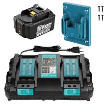 Batterie 18v Pour Makita Bl1850b Bl1860b Bl1840 Bl1830 Bl1815 Lxt Dmr107 Dmr108 Avec Led + Chargeur Double + Cadeau : Pendentif D'Outil