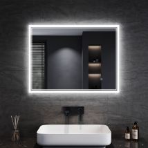 Sirhona - Badspiegel Mit Beleuchtung Touch Schalter Klatweiß Mit Power Off Memory Funktion Energiesparend Ip44 80x60cm