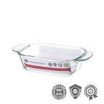 Recipiente de vidrio 21 x 12 x 5 cm – Capacidad 540 ml – Apto para horno y microondas – Ideal para almacenar y calentar alimentos
