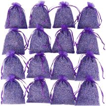 16 French Violet Dried Lavender Artisan Bag Sachets - Wedding Lavender Sachets, Dresser Drawer Room Fragrance Sachets, Beautiful Dried Lavender Flower