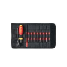 Wiha - Set Di Giravite Dinamometrici Torquevario -s Electric 0,8-5,0 Nm Assortiti 19 Pz. Campo Di Coppia Meccanica A Regolazione Variabile Con Borsa 