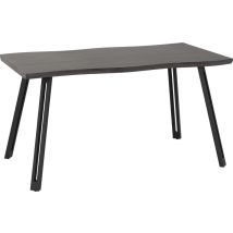 Quebec Wave Edge Dining Table - L80 X W140 X H76 Cm - Black Wood Grain/black