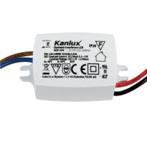 Kanlux – Alimentatore elettronico ADI 350 1x3W – 12V DC, 350mA, 220-240V AC, IP20, 23mm – K-1440