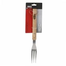 Bbq - Grillgabel Aus Rostfreiem Stahl Mit Holzgriff 42 Cm