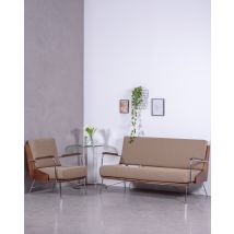 Nest Dream - Canapé Industriel En Bois De Noyer - Daneu - Beige
