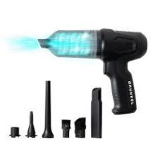 Aspiradora de coche GRUNKEL CARFORCE2 – 12KPA – 80W – Batería 2000mAh – Filtro HEPA – Carga USB – Accesorios incluidos